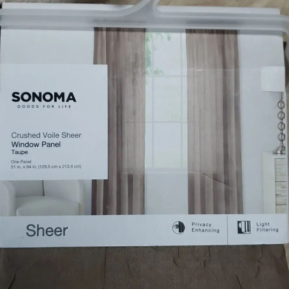 SONOMA CRUSHED VOLLE SHEER WINDOW PANEL - TAUPE